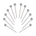 Silver Plated Martini Pick w/ Austrian Crystal Topper (12 Piece Set)